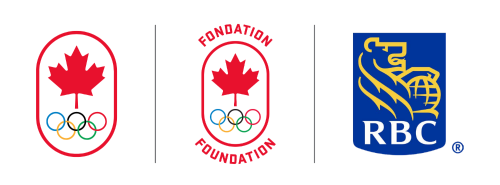 Canadian Olympic Committee Logo, Canadian Olympic Foundation Logo and RBC logo in a horizontal line